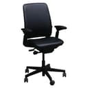 Steelcase Amia Office Chair Satin Black PU Leather Black Frame Adjustable