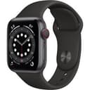 Apple Watch S6 44mm GPS/LTE Space Gray Case Black Band M07H3LL/A Very Good