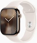 Apple Watch Series 10 (GPS+LTE) 42MM Gold Titanium Case Starlight Sport Band