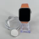 Apple Watch (Series 8) 45mm Starlight Aluminum (GPS) w/ Orange Sport - Very Good