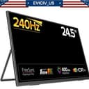 EVICIV 24.5" 240Hz Portable Gaming Monitor HDMI USB C w/VESA For PS5 PC XBOX ONE