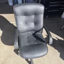 Office Chair- Black Faux Leather , Rolling, Adjustable