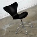 Scand Modern Arne Jacobsen Series 7 Black & Chrome Office Chair by Fritz Hansen