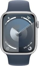 Apple Watch Series 9 (GPS + LTE) 45MM Silver Aluminum Case Storm Blue Sport Band