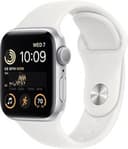Apple Watch SE 2nd Gen 40mm GPS Silver Case with White Band MNT93LL/A Very Good