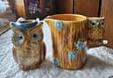 Lot 2 Vtg Japan Ceramic Owl Toothpick Candle Holder Lego Enesco Vase