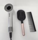 OEM Dyson Supersonic Hair Dryer Silver/White Fast Drying Brush Comb Set