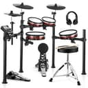 Donner DED-200 Max Electric Drum Set Dual Zone Mesh Pads With Throne Headphones