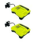 2 PACK of RYOBI 40 VOLT SLIM COMPACT LITHIUM-ION BATTERY CHARGERS OP401