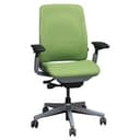 Steelcase Amia Task Chair Green Apple Mesh Platinum Frame Adjustable Ergonomic