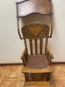 Antique Oak Baby High Chair 3-in-1 Convertible Stroller/Rocker Excellent