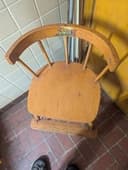 Antique/VTG? Child's High Chair.BARRELL BACK! Somewhat RARE A(‘5’) SPINDLE Back!