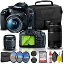 Canon EOS Rebel T7 DSLR Camera with 18-55mm and 75-300mm Lenses + Bag +  More