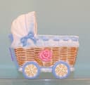 VINTAGE OOK VELCO ^ VINTAGE CERAMIC BABY STROLLER PLANTER REFURBISHED