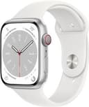 Apple Watch Series 8 (GPS + LTE) 45MM Silver Aluminum Case with White Sport Band