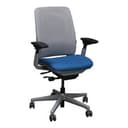 Steelcase Amia Office Chair 3D Mesh Gray w/Blue Seat, Platinum Frame, Ergonomic