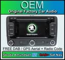 Skoda Amundsen Sat Nav stereo DAB Bluetooth, Skoda Yeti Navigation DAB radio