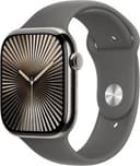 Apple Watch Series 10 (GPS+LTE) 46MM Natural Titanium Case Stone Gray Sport Band
