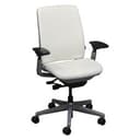 Steelcase Amia Ergonomic Office Chair w/Platinum Frame, Adjustable Lumbar, White