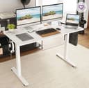 Radke adjustable metal base rectangular standing desk, white, already built