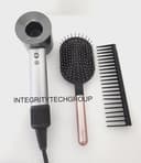 OEM Dyson Supersonic Hair Dryer Silver/Nickel Fast Drying Brush Comb Set