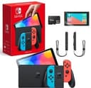 Nintendo Switch OLED 64GB Neon Console + 🛡️ Screen Protector  & 16GB SD Bundle
