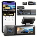 AZDOME Dash Camera 4K+1080P+1080P WiFi APP Parking Mode Voice Control 64GB Card