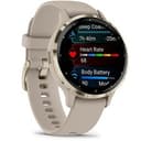 Garmin Venu 3S Health Fitness GPS Smartwatch Gold Steel Bezel / Gray Band (41mm)