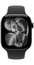 Apple Watch (Series 11) 46mm Jet Black Aluminum (LTE) w/ Black Sport - Excellent
