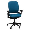 Steelcase Leap V2 Task Chair – Cyan Blue Fabric, Black Frame, Ergonomic