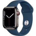 Apple Watch Series 7 GPS + LTE, 41MM Graphite Stainless Steel Case Blue Band
