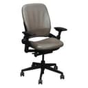 Steelcase Leap V2 Task Chair – Taupe Faux Leather, Black Frame, Lumbar Support