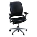 Steelcase Leap V2 Task Chair – PU Leather, Platinum Frame, Ergonomic - Black