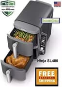 Ninja SL400 DoubleStack XL 2-Basket Air Fryer Cooks 4 Foods at Once 10 QT 4-in-1