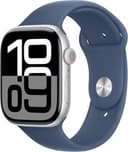 Apple Watch Series 10 (GPS + LTE) 46MM Silver Aluminum Case Denim Sport Band