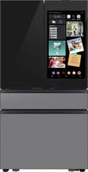 Samsung - Bespoke 29 cu. ft. 4-Door French Door Refrigerator with AI Family Hub+ - Charcoal Glass & Stainless Steel