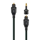 AudioQuest - Forest Optical 52.5' Digital Toslink Fiber-Optic Cable + Mini-Adaptor with Toslink to Toslink Connectors - Black with Green Stripes