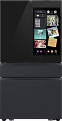 Samsung - Bespoke 23 cu. ft. Counter Depth 4-Door French Door Refrigerator with AI Family Hub+ - Charcoal Glass & Black/Charcoal