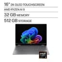 HP - OmniBook X Flip 2-in-1 - 16" 2K OLED Touchscreen Laptop - AMD Ryzen AI 9 465 (2026) - 32GB Memory - 512GB SSD - Copilot+ - Meteor Silver