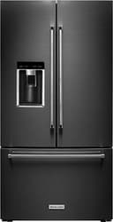 KitchenAid - 36 in. Wide 23.8 cu. ft. French Door Counter-Depth Refrigerator - Black Stainless Steel