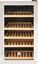 GE - 31-Bottle or 109-Can Wine and Beverage Cooler - Stainless Steel
