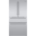 Bosch - 800 Series 21 Cu. Ft. 4-Door French Door Counter-Depth Smart Refrigerator with VitaFresh - Stainless Steel