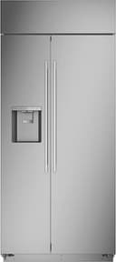 Monogram - 36 in. Wide 20.4 Cu. Ft. Side-by-Side Built-In Smart Refrigerator with Dispenser - Stainless Steel