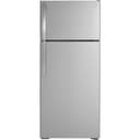 GE - 17.5 Cu. Ft. Top-Freezer Refrigerator with Edge-to-Edge Glass Shelves - Stainless Steel
