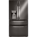 LG - 36-in Wide 29.5 Cu. Ft. 4-Door French Door-in-Door Smart Refrigerator with Craft Ice - Black Stainless Steel