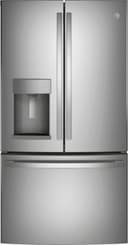 GE - 36 in. Wide 27.7 Cu. Ft. French Door Refrigerator with Space Saving Ice Maker - Stainless Steel