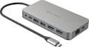 Hyper - HyperDrive Dual 10 Port USB-C Hub, 4K HDMI, Ethernet, 1 USB-C, 2 USB-A, microSD/SD, travel dock for M1/M2/M3 MacBook - Gray