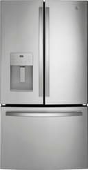 GE - 25.6 Cu. Ft. French Door Refrigerator with Space-Saving Ice Maker - Stainless Steel
