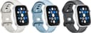 Best Buy essentials™ - Silicone Bands for Apple Watch 44mm, 45mm, SE (1-3), 46mm, Ultra 49mm and Ultra 2 49mm (3-Pack) - Starlight, Blue/Gray and Gray