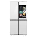 Samsung - Bespoke 23 Cu. Ft. 4-Door Flex French Door Counter Depth Refrigerator with AI Family Hub+ - White Glass
